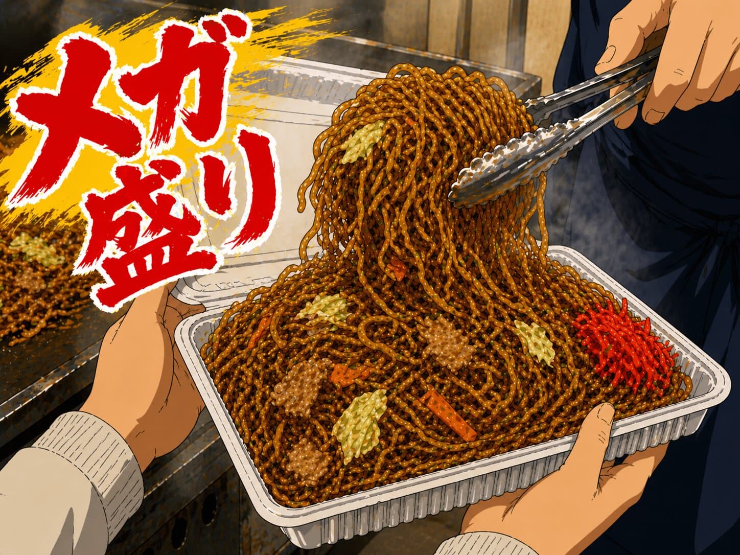 マジ、もり、もり、もり、焼きそばで滅